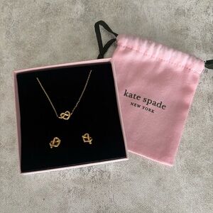 Kate Spade Authentic Elegant Gold Knot Jewelry Set